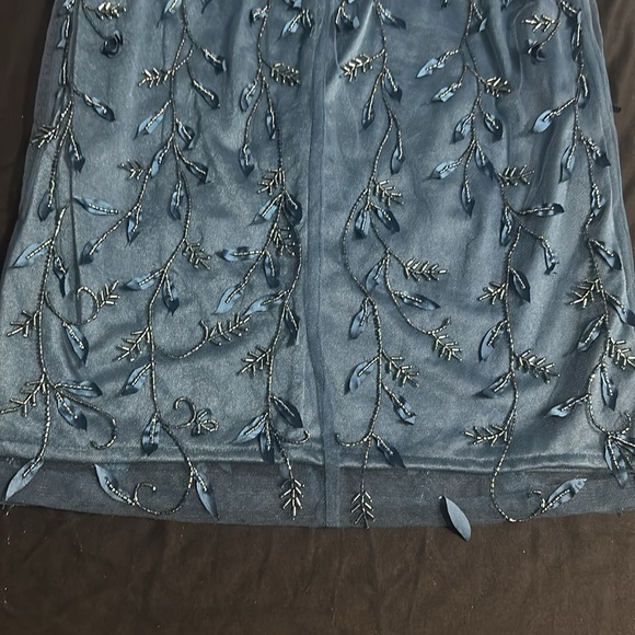 Theia Couture Elegant Blue Embroidered and Beaded Dress - Sample Size 2 - Picture 15 of 15